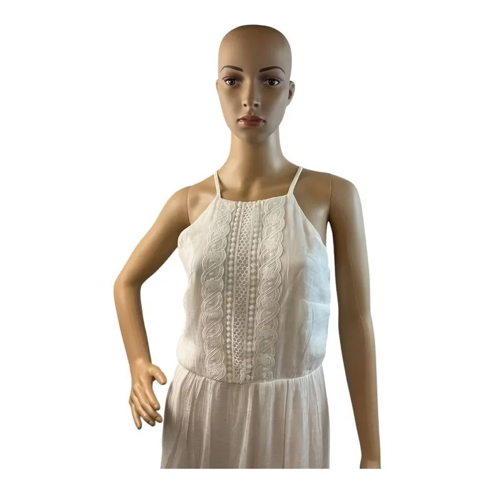 Kings Road Women's White Polyester Sleeveless Long Maxi Dress Size Small. - Picture 2 of 11